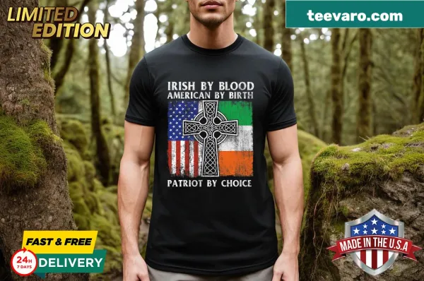 Patriotic T-shirt with Irish and American pride graphic