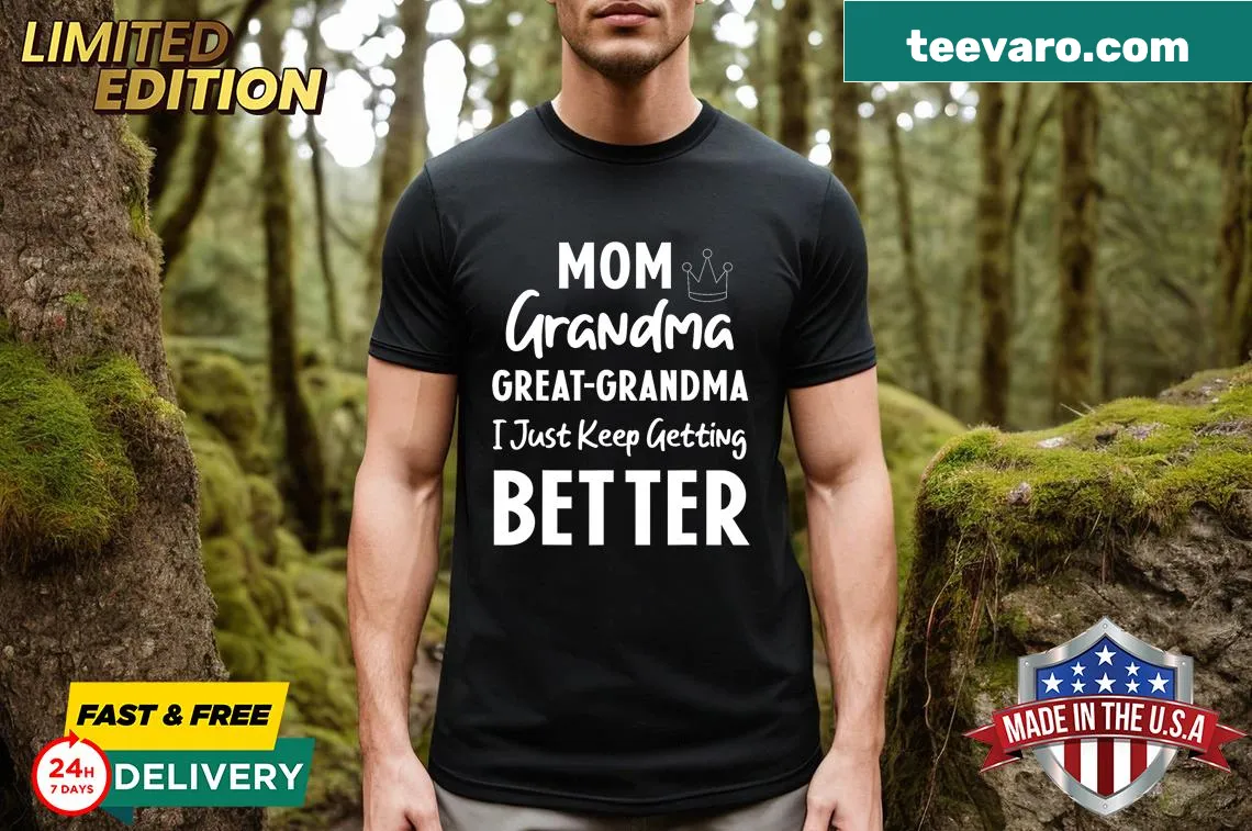 Funny T-shirt celebrating grandmothers with a vintage design. — on a men's t-shirt