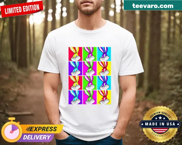 Bugs Bunny tile design t-shirt with multiple playful poses