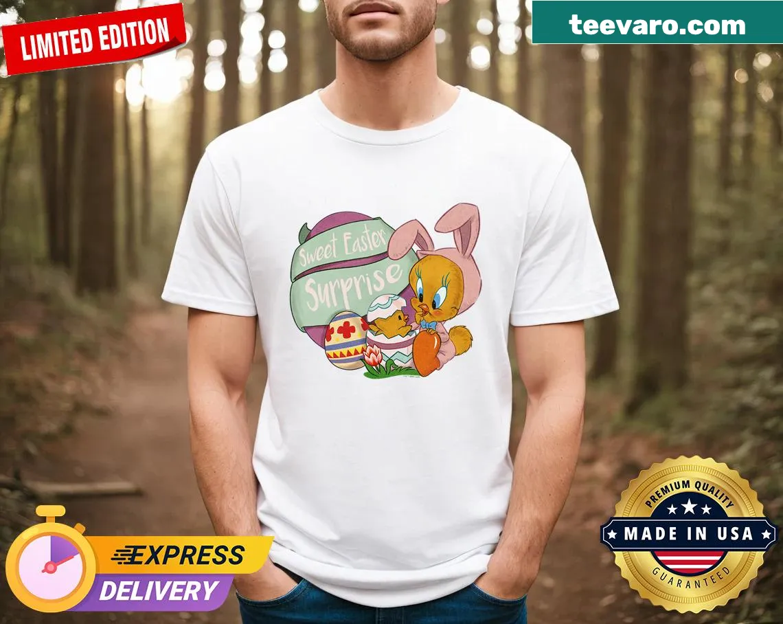 Tweety Bird graphic for Easter on a personalized T-shirt. — on a men's t-shirt
