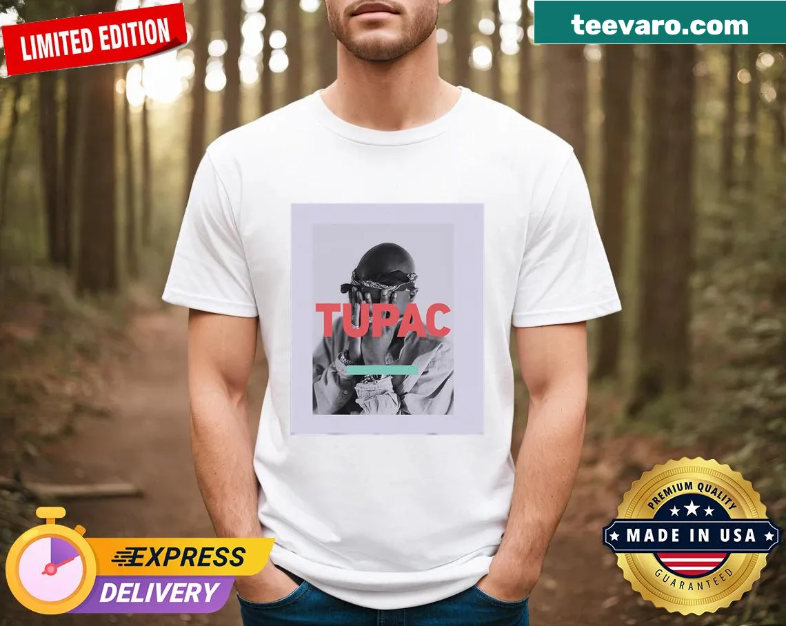 T-shirt featuring a cherished photo of Tupac — on a men's t-shirt