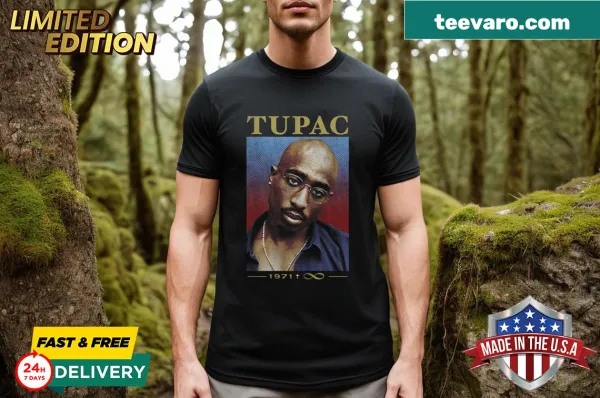 Vintage distressed Tupac retro t-shirt with classic graphic design.