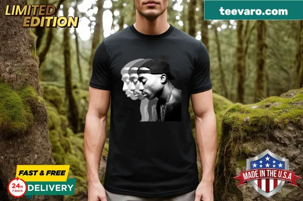 Illustrative Tupac repeat graphic t-shirt for a fun, comfortable look.