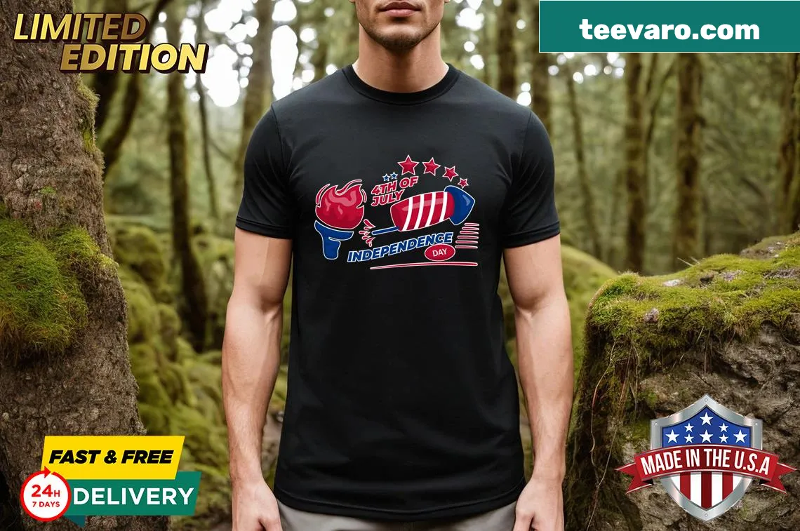 Patriotic T-shirt for celebrating Independence Day — on a men's t-shirt