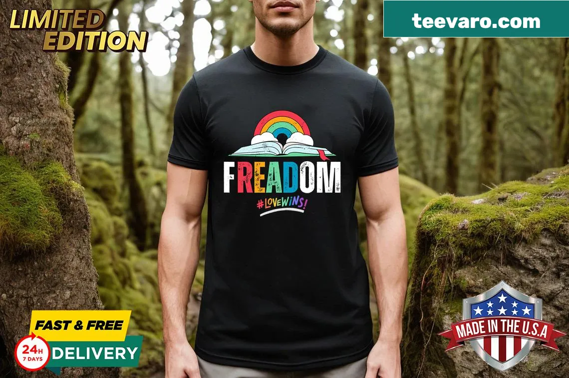 T-shirt with text 'I Read Banned Books' promoting freedom of expression — on a men's t-shirt
