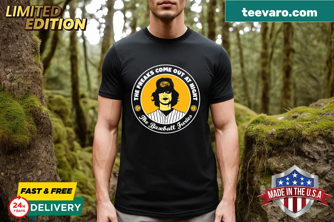 Vintage distressed t-shirt featuring Baseball Furies from 'The Warriors' — on a men's t-shirt
