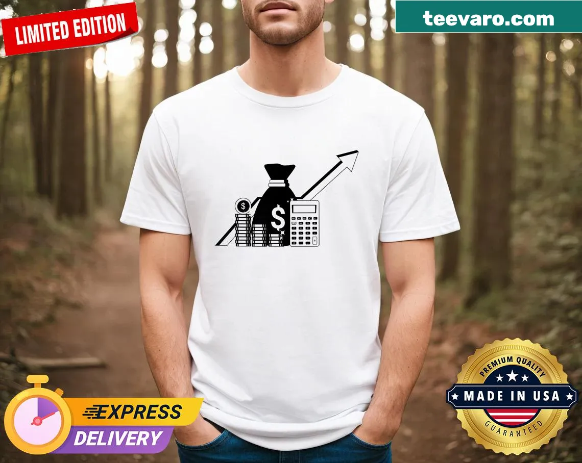 Economics-themed T-shirt with clean typography — on a men's t-shirt