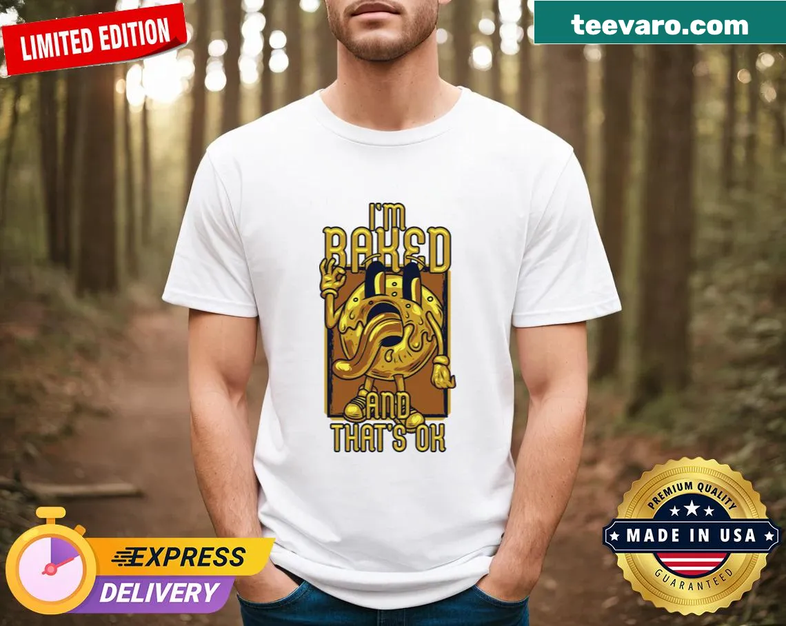 Funny baking-themed t-shirt with playful typography. — on a men's t-shirt