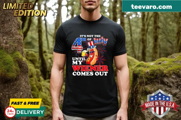 Funny T-shirt with a phrase about grilling wieners
