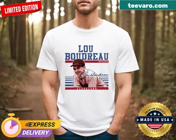 Vintage-style Cleveland Sport T-shirt honoring Lou Boudreau