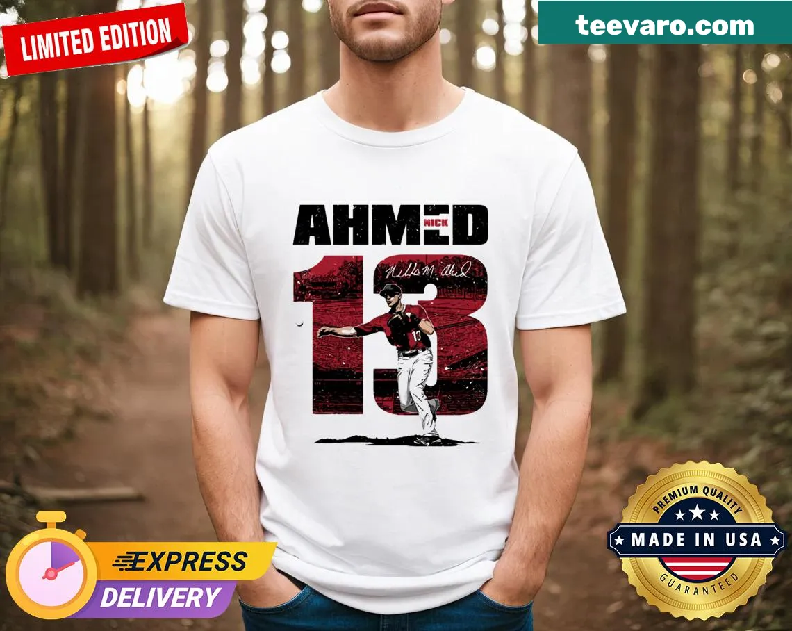 Illustration of Nick Ahmed for Arizona Stadium t-shirt — on a men's t-shirt