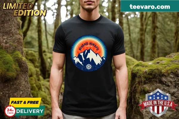 Illustration of Niseko Ski Resort on a T-shirt