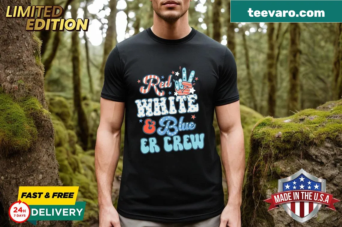 Patriotic T-shirt for nurses celebrating 4th of July — on a men's t-shirt