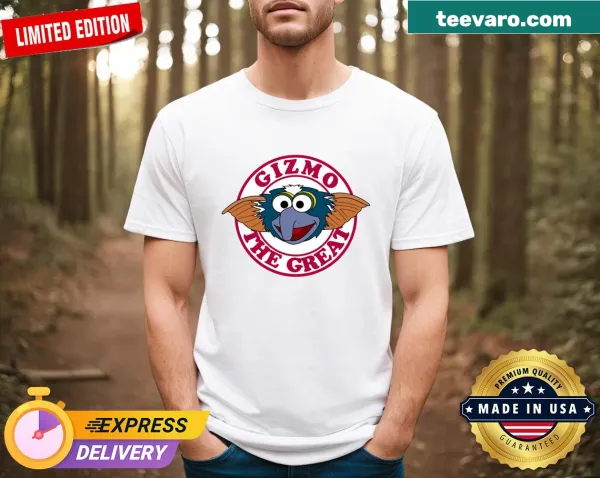 Whimsical illustration of Gizmo character on a t-shirt