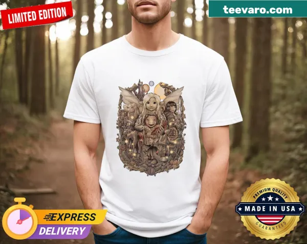 Illustrated T-shirt featuring elements from Thra's fantasy world