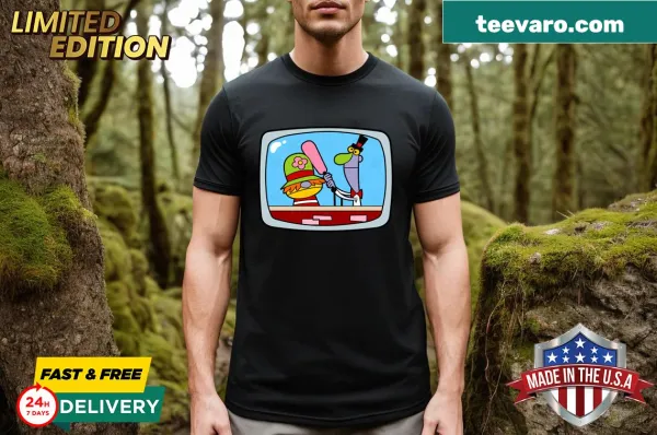Delightful T-shirt featuring a design celebrating TV puppet pals