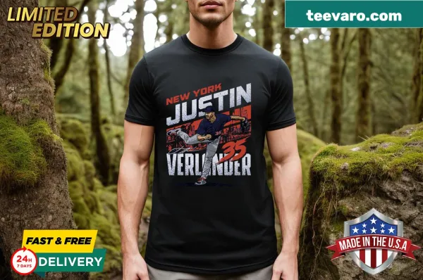 Statement t-shirt featuring Justin Verlander and New York city name
