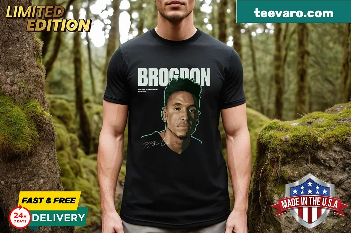 Malcolm Brogdon Boston Game Face t-shirt with bold graphic — on a men's t-shirt