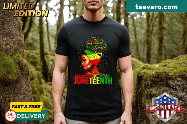 Oversized t-shirt with 'Remembering My Ancestors' for Juneteenth