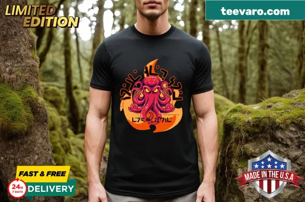 Playful Angry Octopus T-shirt design.