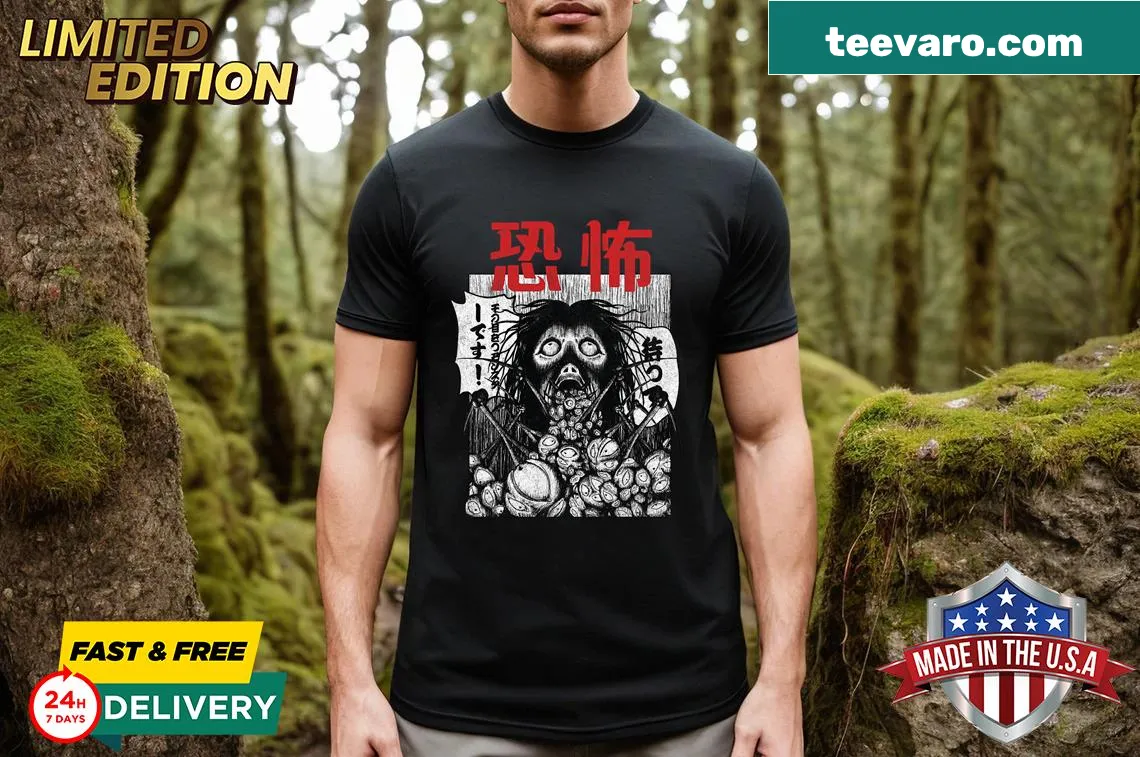 T-shirt featuring Yurei and Onryo spirits inspired by Japanese folklore — on a men's t-shirt