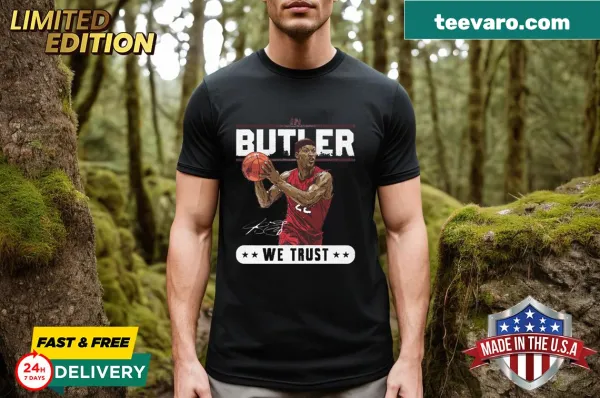 Illustrative Jimmy Butler Miami Trust T-shirt celebrating team spirit