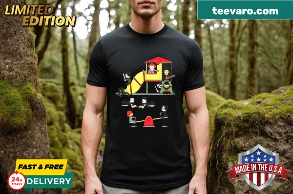 Haunting playground illustration for Halloween t-shirt
