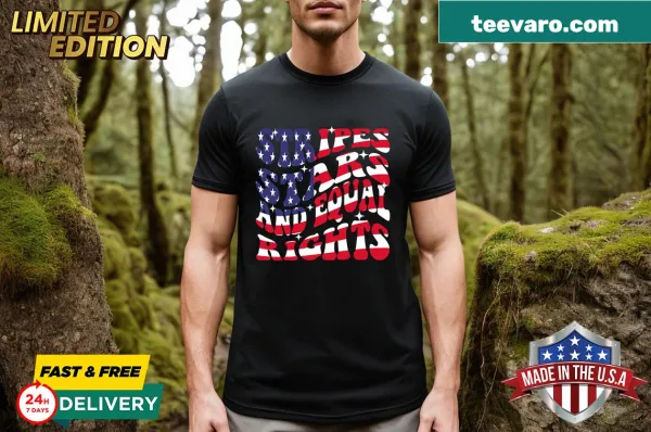 Graphic t-shirt featuring Stars Stripes And Equal Rights text