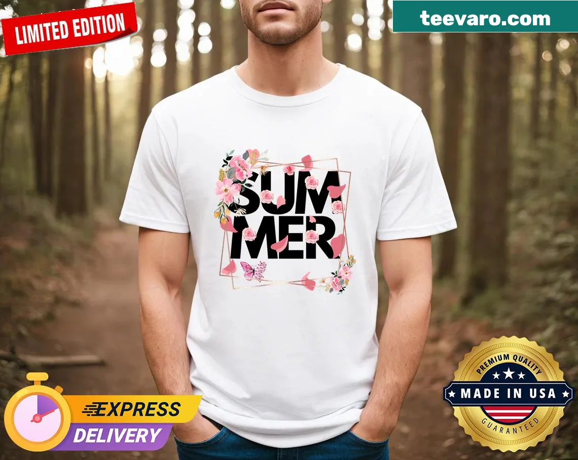 Uplifting summer-themed graphic on a t-shirt — on a men's t-shirt