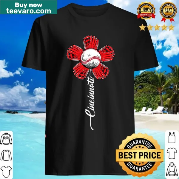 Vintage-style t-shirt with floral and baseball elements for fans