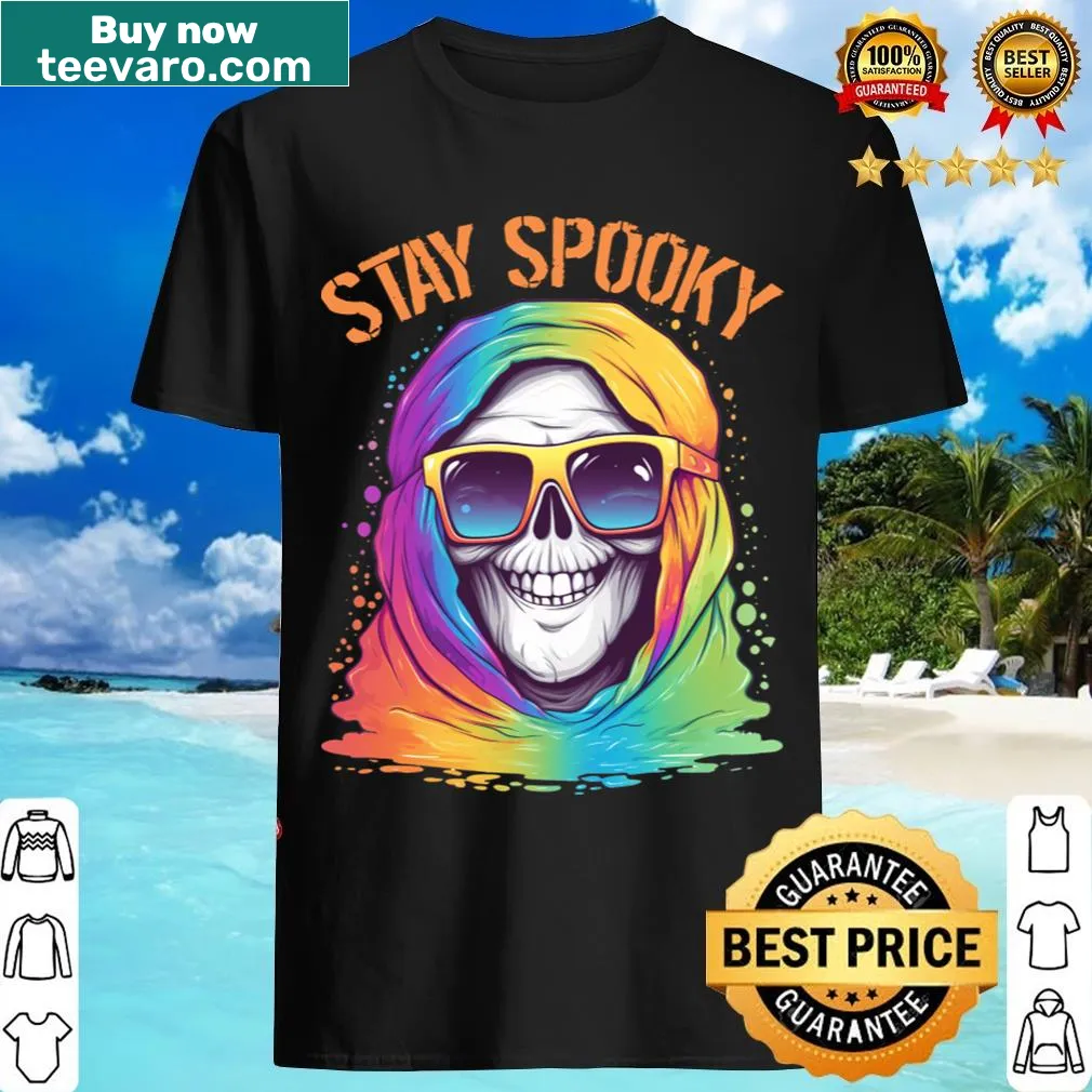 Halloween T-shirt with the phrase 'Stay Spooky' in playful text — on a men's t-shirt
