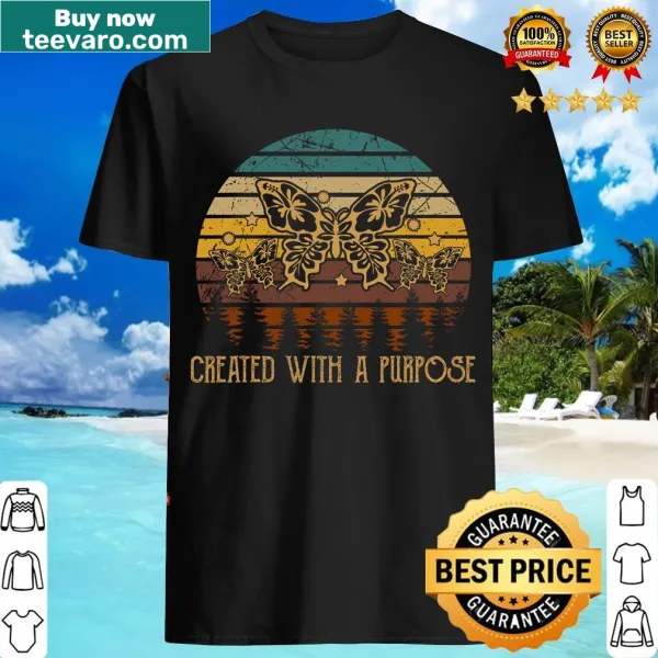 Vintage flowers t-shirt with country music design saying 'Created With A Purpose'