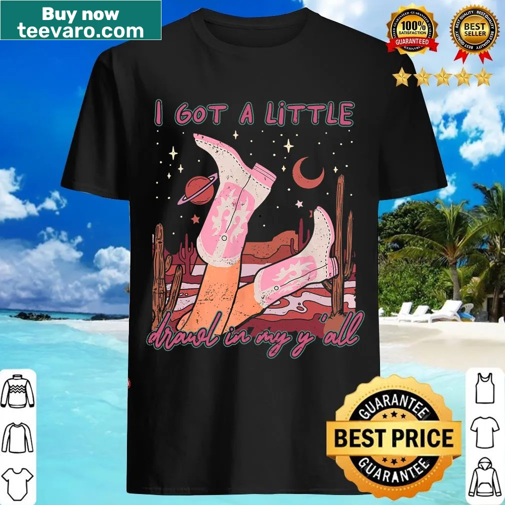 Country-themed T-shirt with the quote about southern drawl and music culture. — on a men's t-shirt