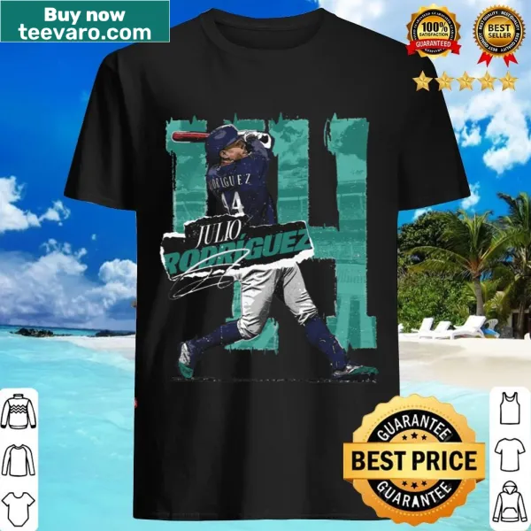 Julio Rodriguez tribute t-shirt with Seattle baseball graphic