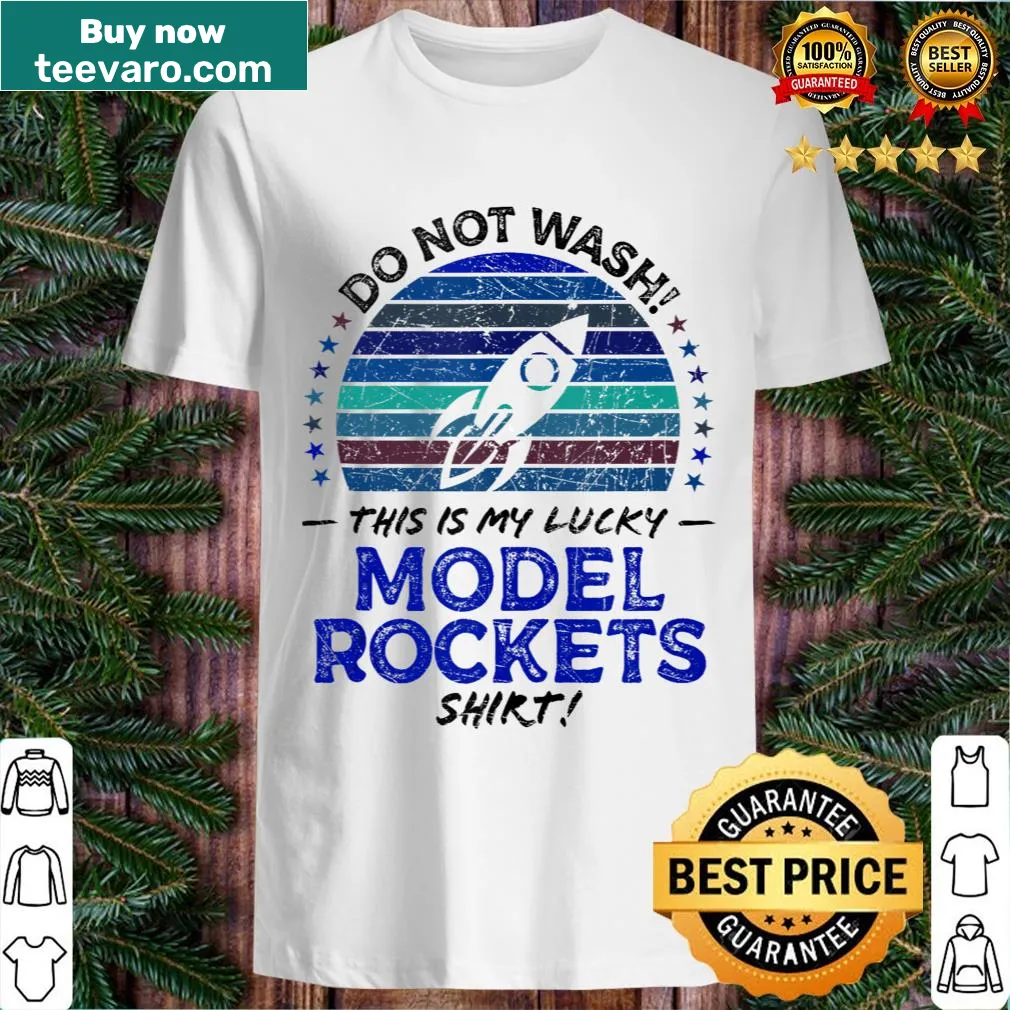 Graphic t-shirt featuring a funny quote about model rockets — on a men's t-shirt