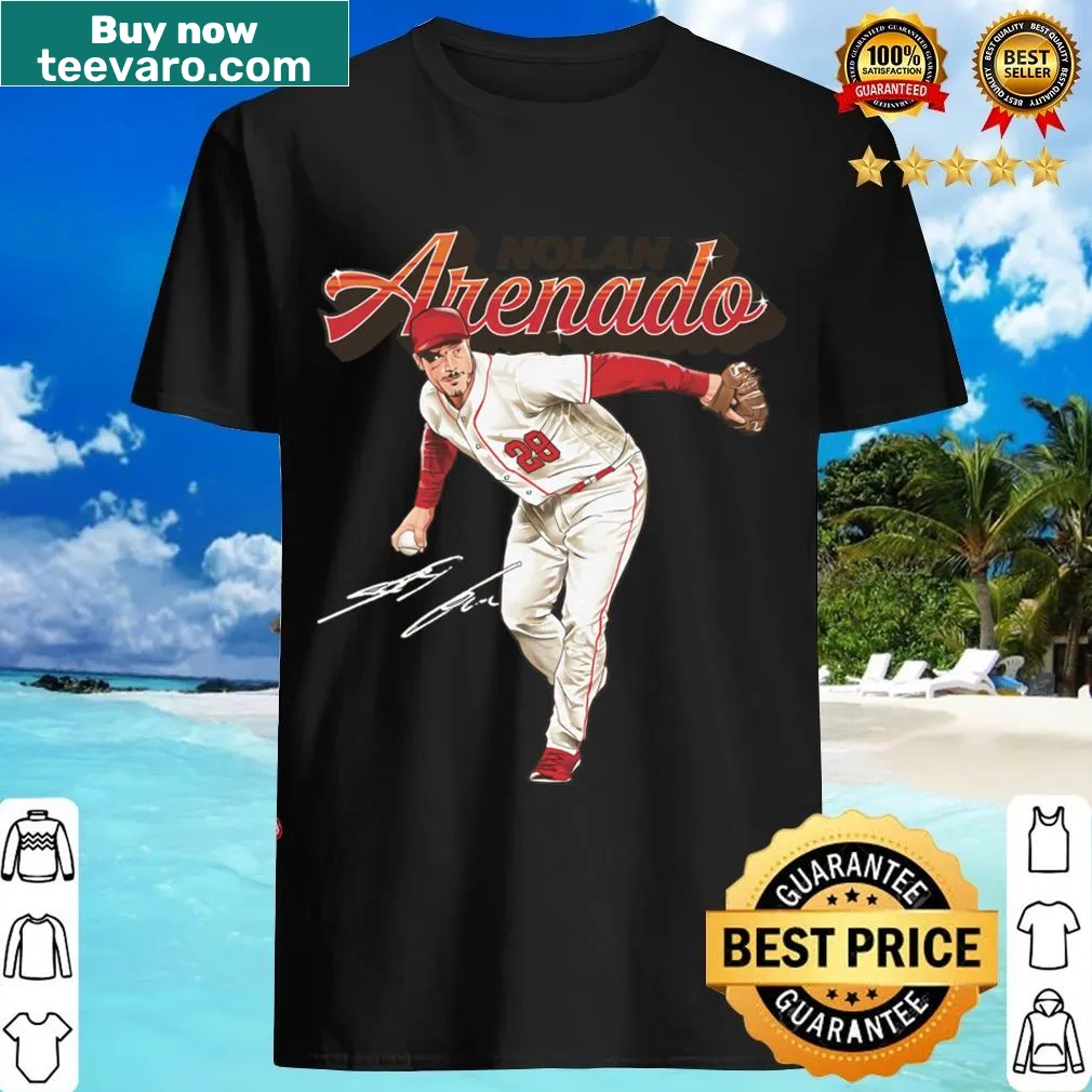 Stylish t-shirt featuring Nolan Arenado and St. Louis graphics — on a men's t-shirt