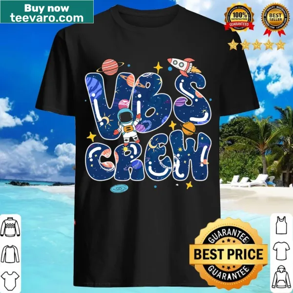 Whimsical astronaut graphic t-shirt for Vacation Bible School teachers.