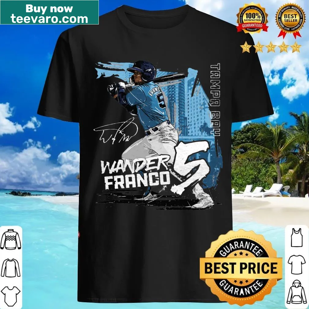 T-shirt featuring Wander Franco and Tampa Bay design — on a men's t-shirt