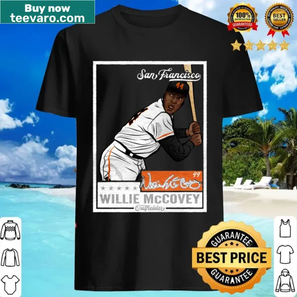 Vintage-inspired T-shirt featuring Willie McCovey throwback card