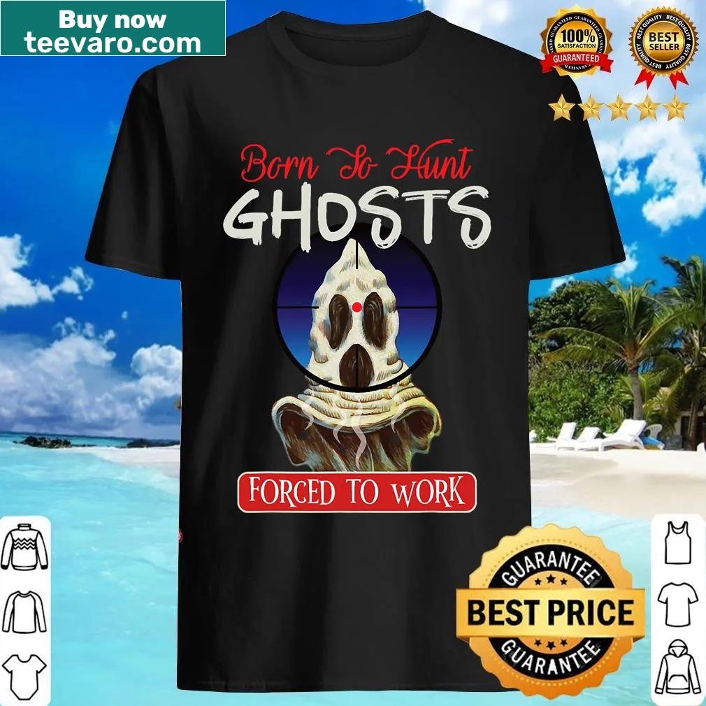 Funny ghost hunting t-shirt with playful graphics — on a men's t-shirt