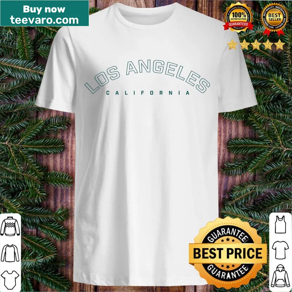 Illustration celebrating Los Angeles on men's graphic T-shirt — on a men's t-shirt