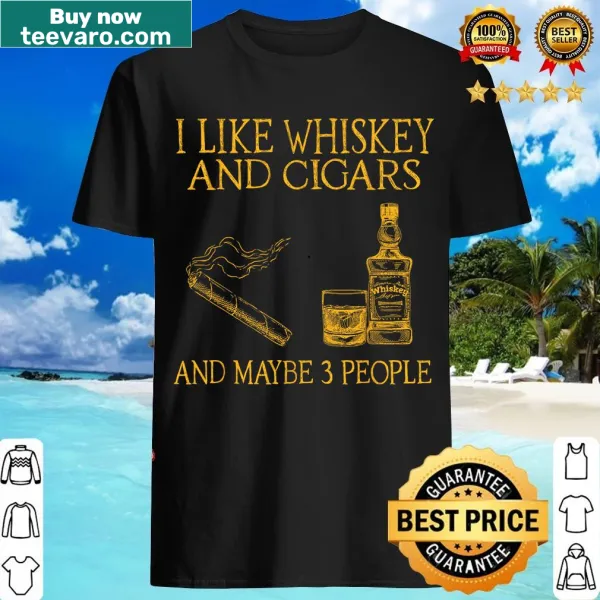 Retro T-shirt featuring the phrase about whiskey and cigars