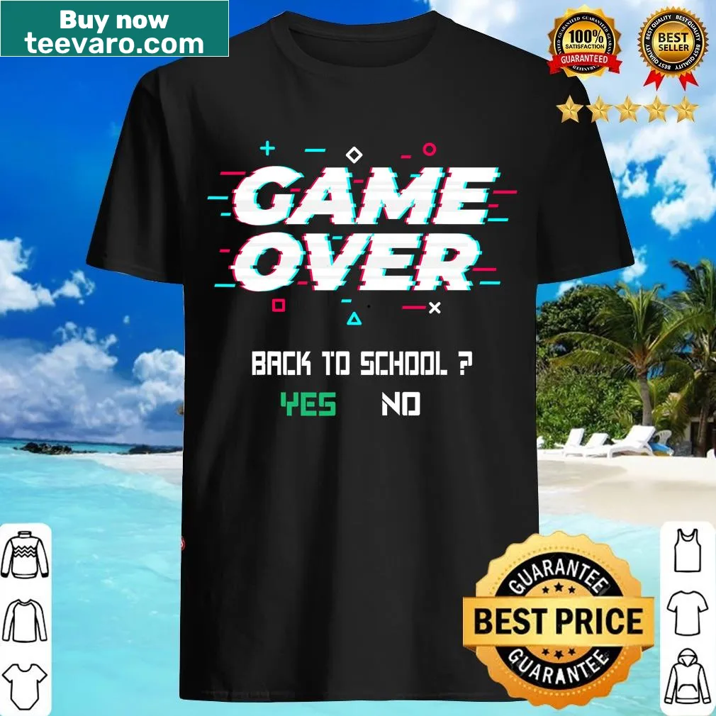 Funny T-shirt for kids with Game Over graphic for back to school — on a men's t-shirt
