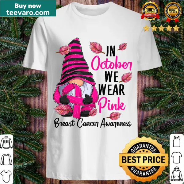 Gnome and pink ribbon design for breast cancer awareness