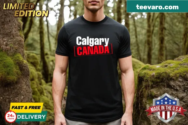 Illustration of Calgary Canada text for T-shirt