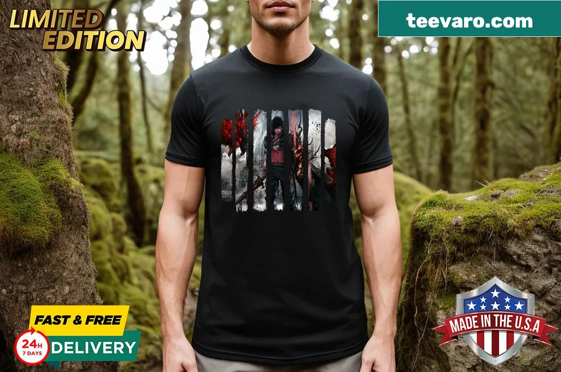 Minimalist Final Fantasy Xvi logo t-shirt for everyday wear — on a men's t-shirt