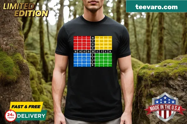 Minimalist mood meter graphic design on a t-shirt