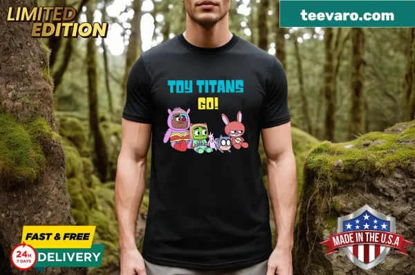 Playful Toy Titans Go! graphic design on a T-shirt