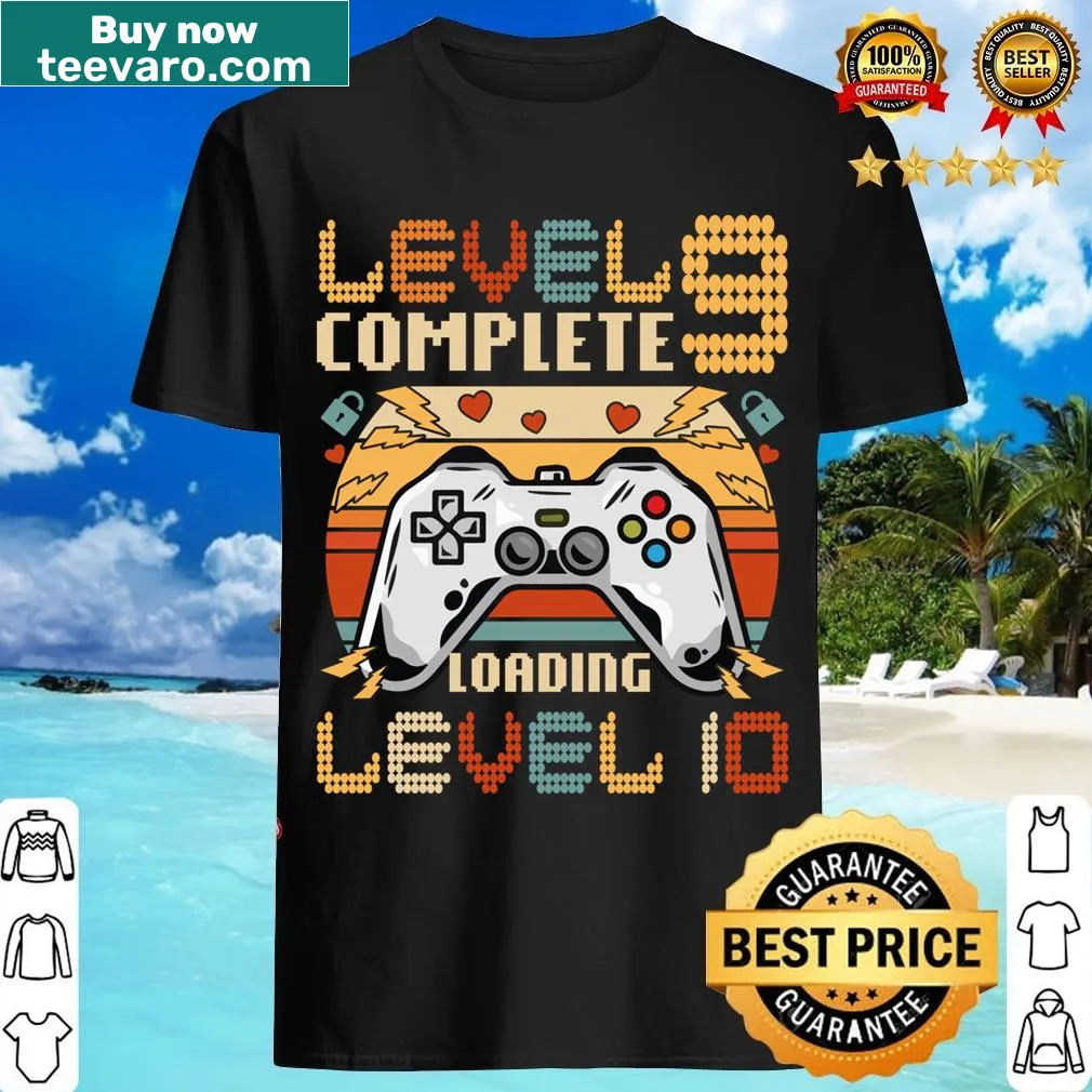 Custom 9th anniversary couple t-shirt — on a men's t-shirt