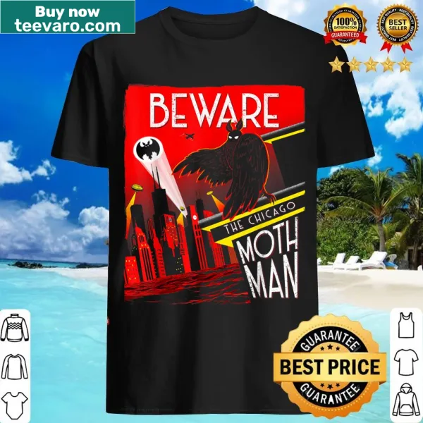 Chicago Mothman t-shirt featuring an Art Deco design